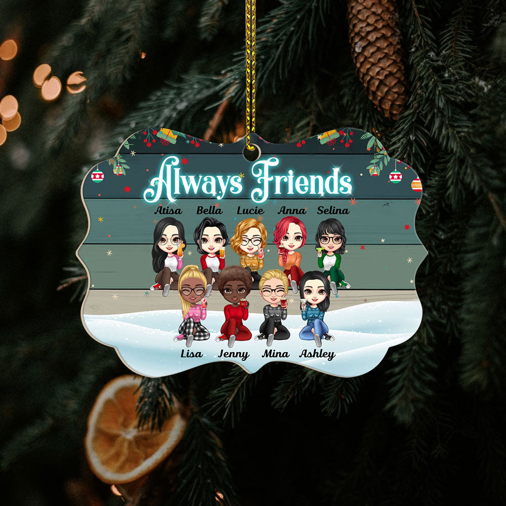 CustomChristmasCustomChristmasOrnamentAlwaysFirendsForBesties