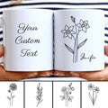 Custom Flower Name Mug - Birthday Gift for Her