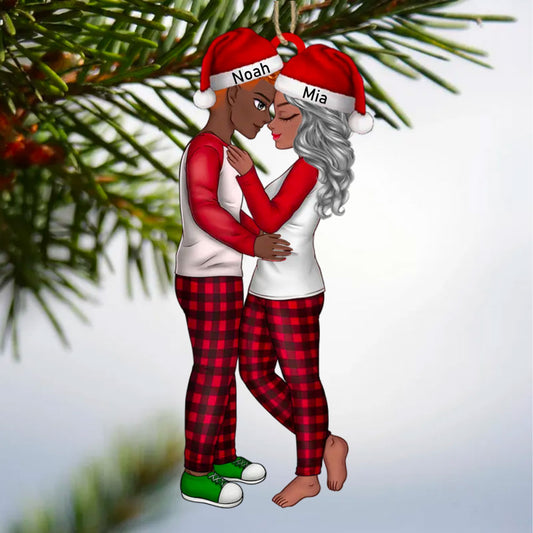 Cute Wood Personalized Christmas Ornaments For Couples