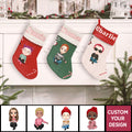 Cute Gnome Personalized Christmas Stocking For Family Members