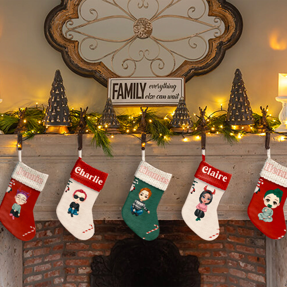 Cute Gnome Personalized Christmas Stocking For Family Members