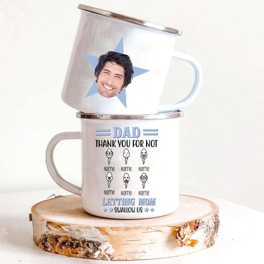 Dad Thank You For Not Letting Mom Swallow Us Personalized Coffee Mugs Fathers Day