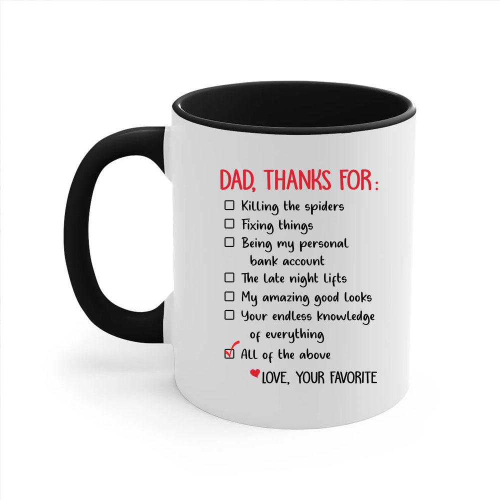 Dad Thanks For Father's Day Personalized Mug