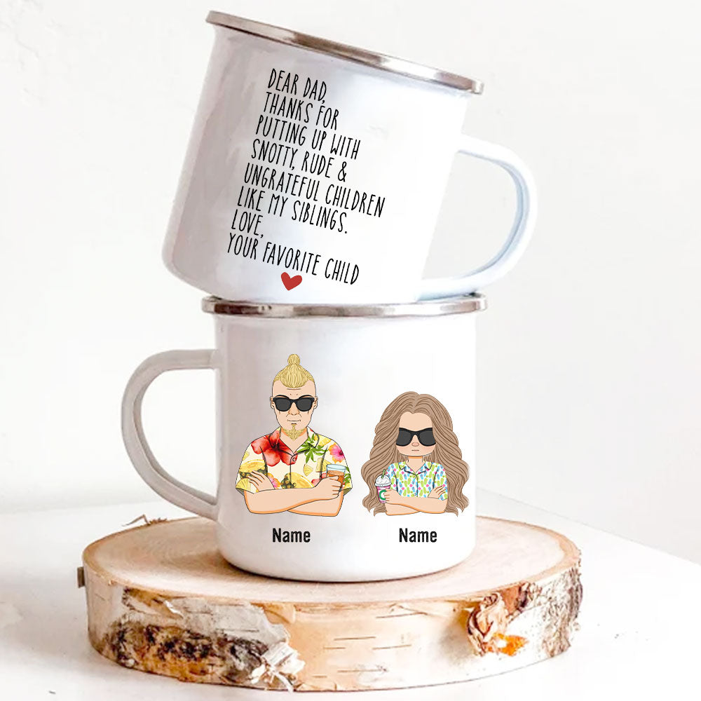 Dear Dad Thanks For Putting Up With Ungrateful Children Custom Fathers Day Mug