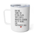 Dear Dad Thanks For Putting Up With Ungrateful Children Custom Fathers Day Mug