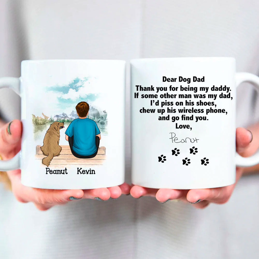 Dear Dog Dad, Thank You For Being My Daddy Personalised Dog Dad Mug