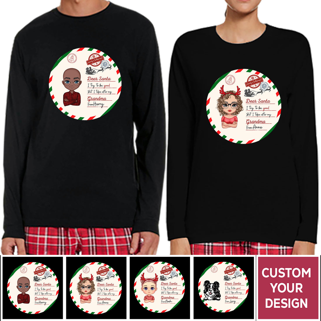 Dear Santa Matching Christmas Pajamas For Family And Pet