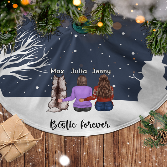 Dog Lovers and Their Furry Friends Personalized Christmas Tree Skirt