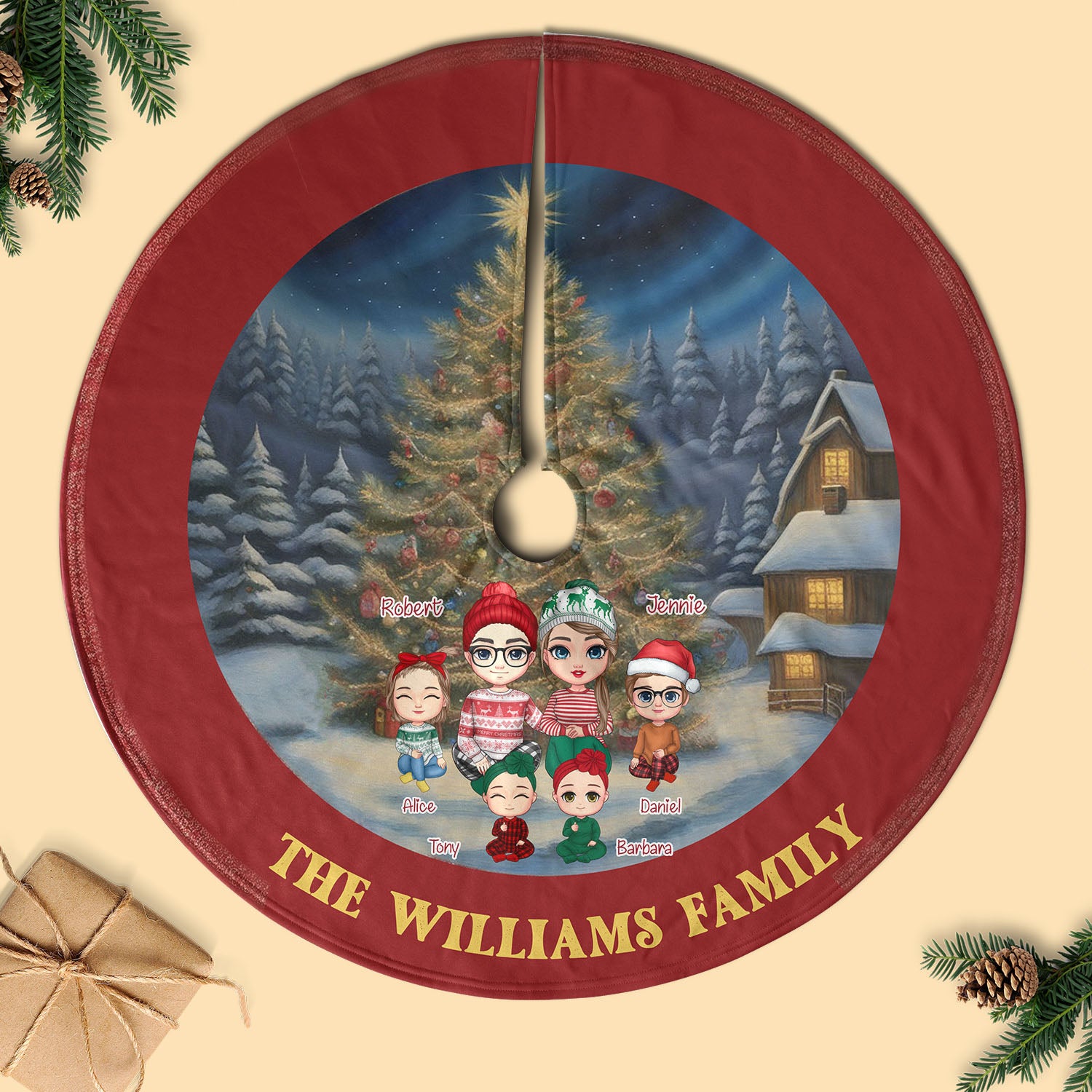 Fabulous Christmas Together Personalized Christmas Tree Skirt