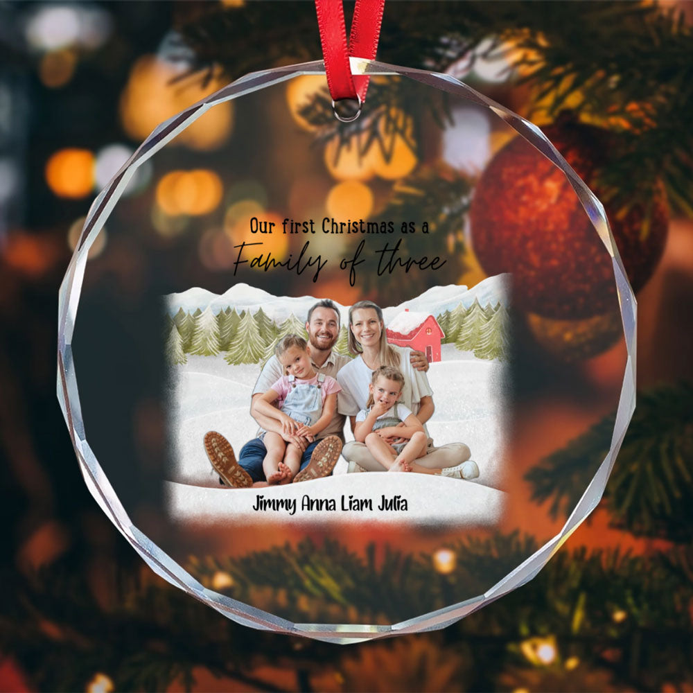 Our First Christmas As Glass Round Ornament