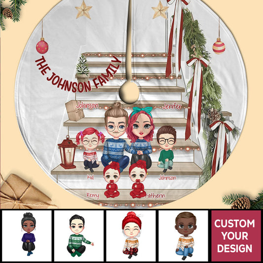 Family Gather At Home Personalized Christmas Tree Skirt
