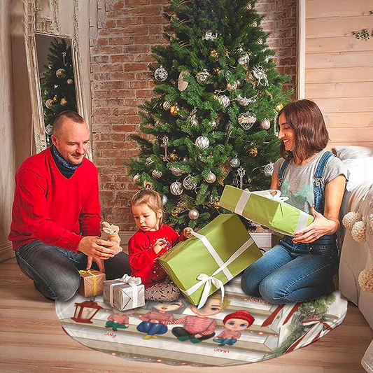 Family Gather At Home Personalized Christmas Tree Skirt