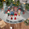 Family Gather Around Xmas Tree Personalized Christmas Tree Skirt