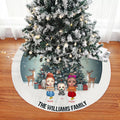 Family Gather Around Xmas Tree Personalized Christmas Tree Skirt