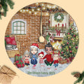 Family Gather Next To The Fireplace Personalized Christmas Tree Skirt