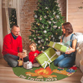 Family On The Camping Day Personalized Christmas Pencil Tree Skirt