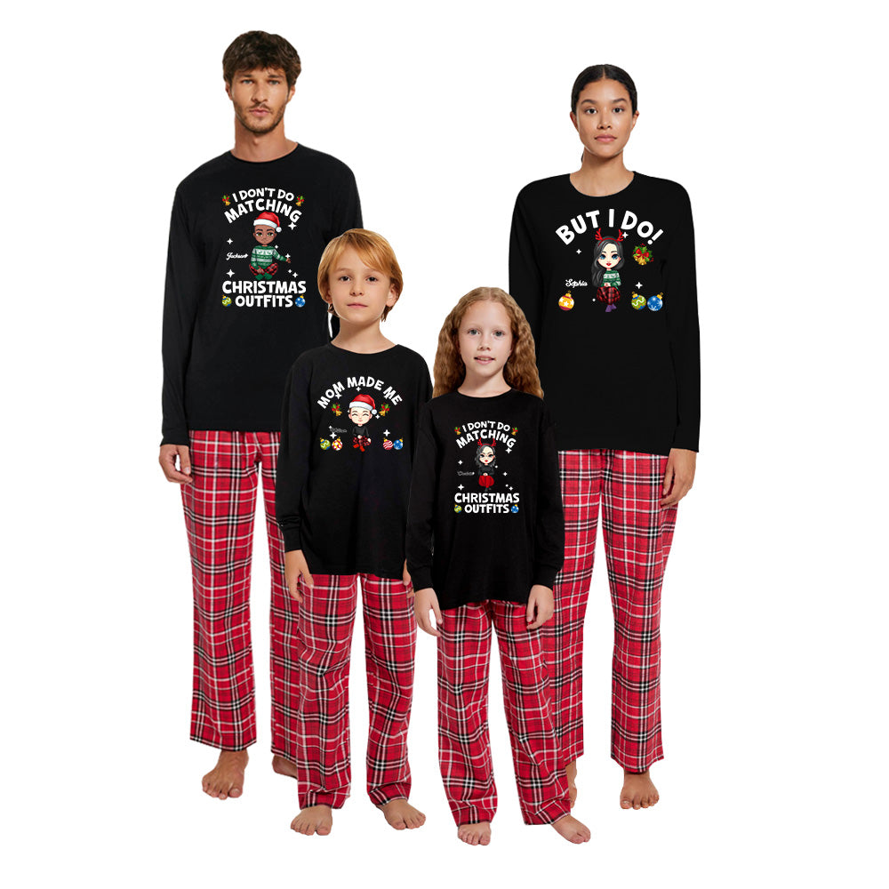 Funny I Do Matching Family Christmas Pajamas Long Sleeve T-Shirt