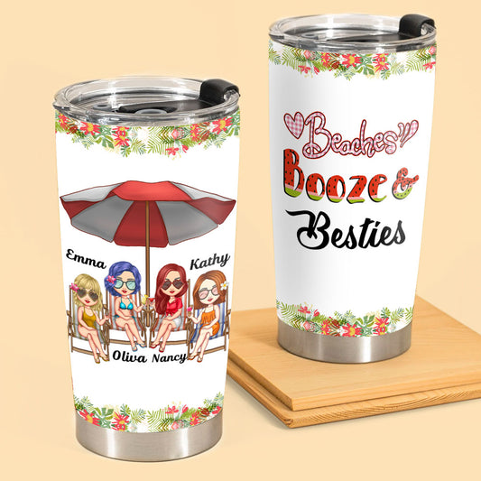 Gifts To Best Friends Beaches Booze And Besties Personalized Tumbler