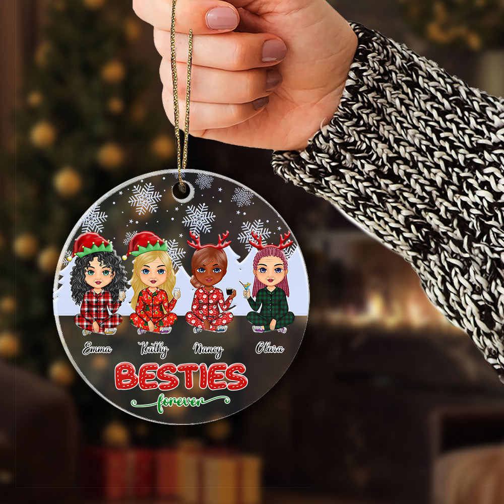 Glass Christmas Ornaments Bestie Forever