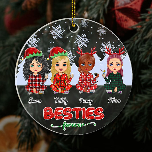 Glass Christmas Ornaments Bestie Forever