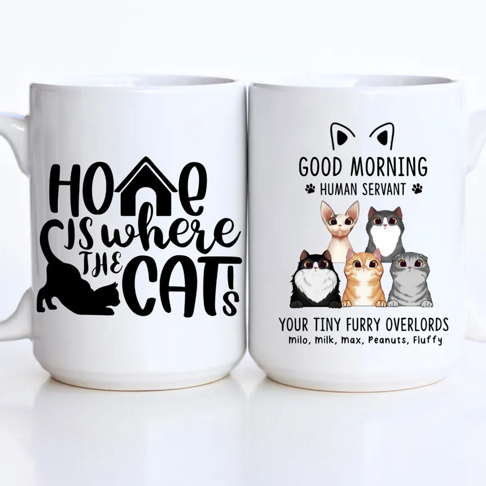 Good Morning Cat Human Servant Personalized Coffee Mug