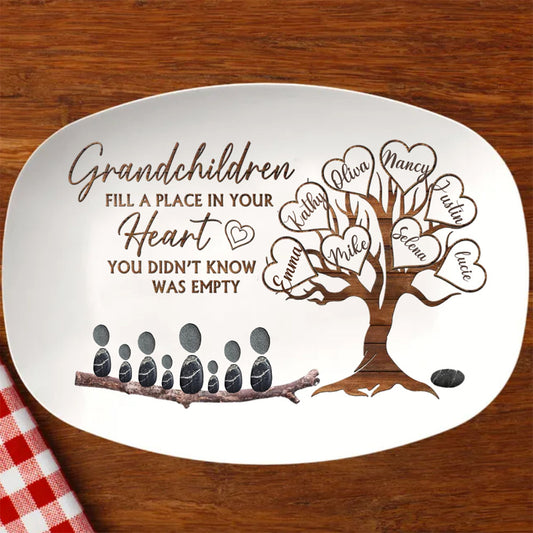 Grandchildren Fill A Place In Your Heart Custom Plate