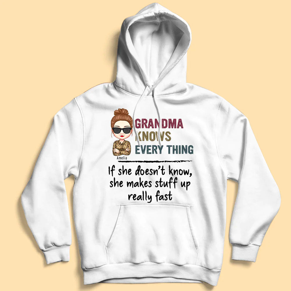 Grandma Knows Everything Personalized Shirt - Gift For Grandma - Mother's Day Gift