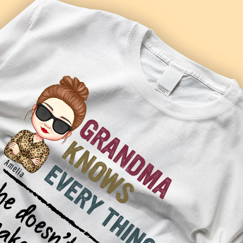 Grandma Knows Everything Personalized Shirt - Gift For Grandma - Mother's Day Gift