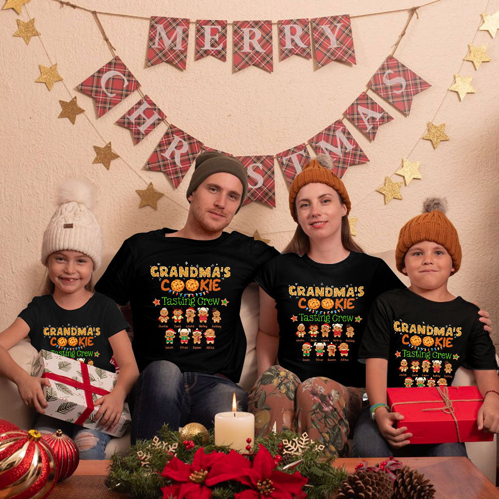 Grandma's Tasting Crew Personalized Matching Family Christmas Shirt