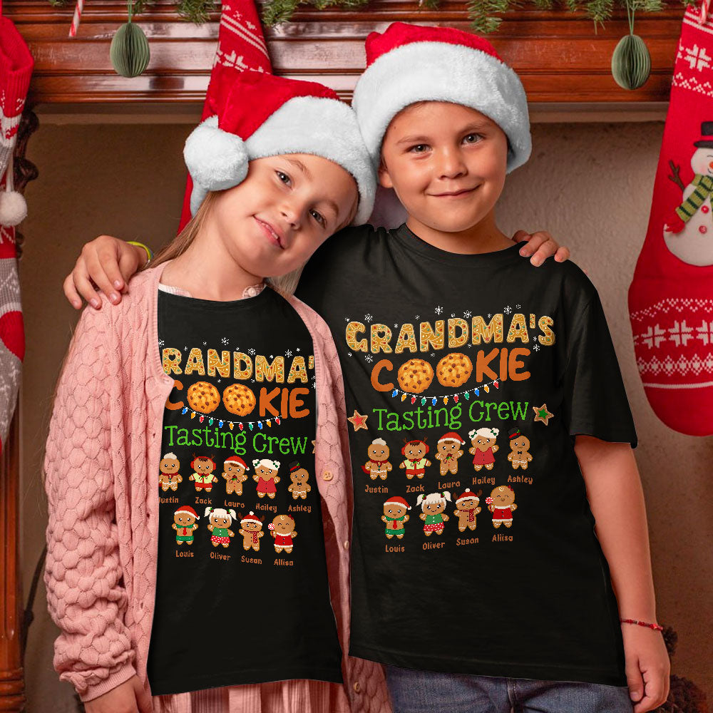 Grandma's Tasting Crew Personalized Matching Family Christmas Shirt