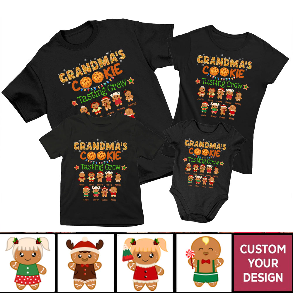 Grandma's Tasting Crew Personalized Matching Family Christmas Shirt