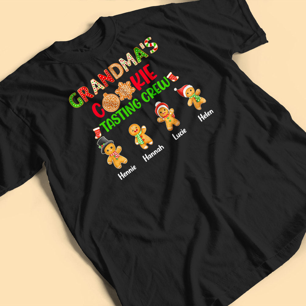 Grandma's Cookie Tasting Crew Personalized Christmas Matching Shirt