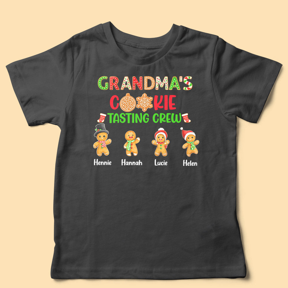 Grandma's Cookie Tasting Crew Personalized Christmas Matching Shirt