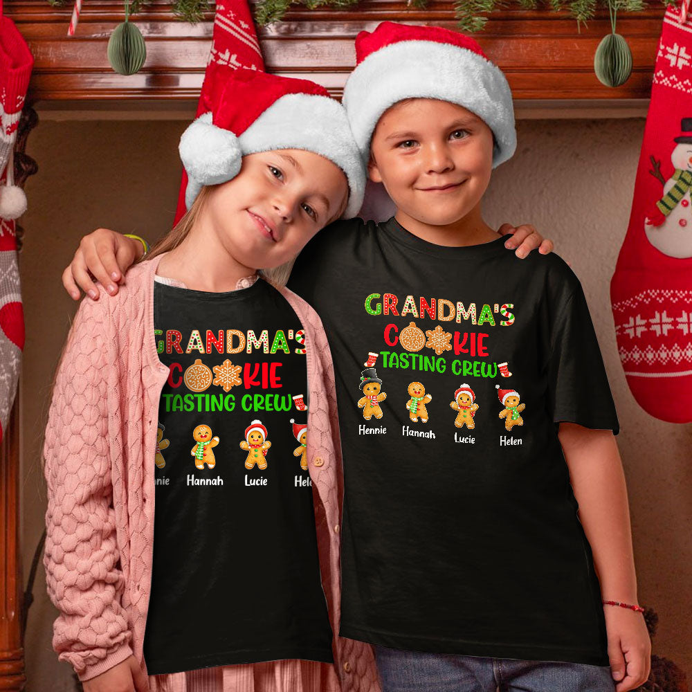 Grandma's Cookie Tasting Crew Personalized Christmas Matching Shirt