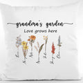 Grandma's Garden Pillow With Grandkids' Names