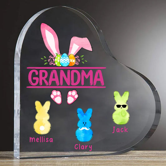 Grandma's Peeps Personalized Bunny Acrylic Heart Keepsake For Easter
