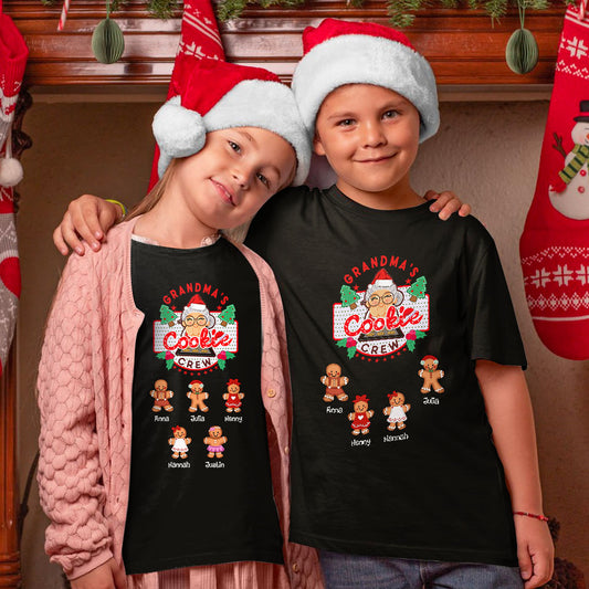 Grandma's Cookie Crew Personalized Christmas Matching Shirt