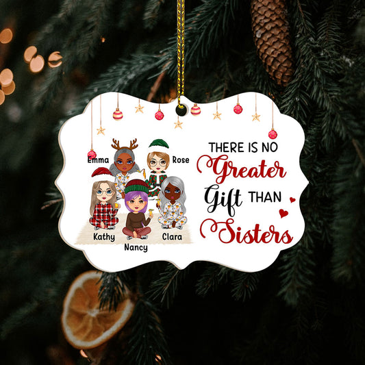 Great Sisters Christmas Gift - Personalized Custom Medallion Aluminum Ornament