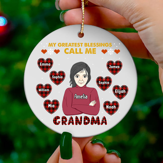 Greatest Blessings Personalized Grandmother Christmas Ornaments