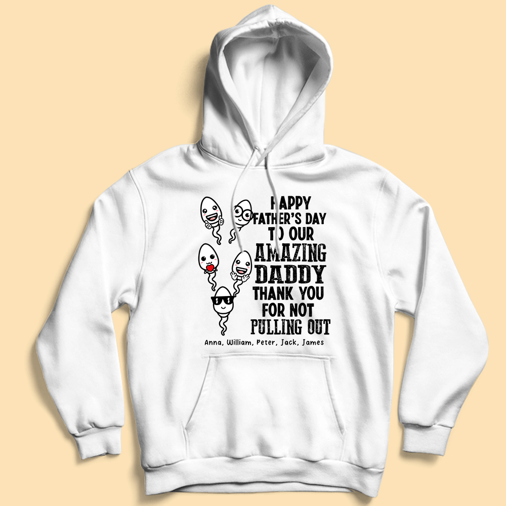 Happy Father's Day To Our Amazing Daddy Cute Sperm Personalized Fathers Day T Shirt