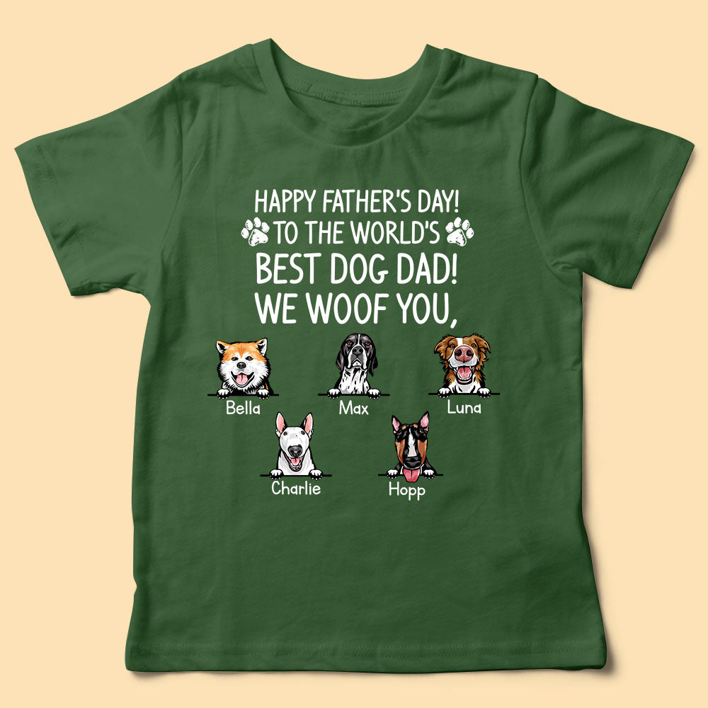 Happy Father's Day To The World's Best Dog Dad Personalized Shirt