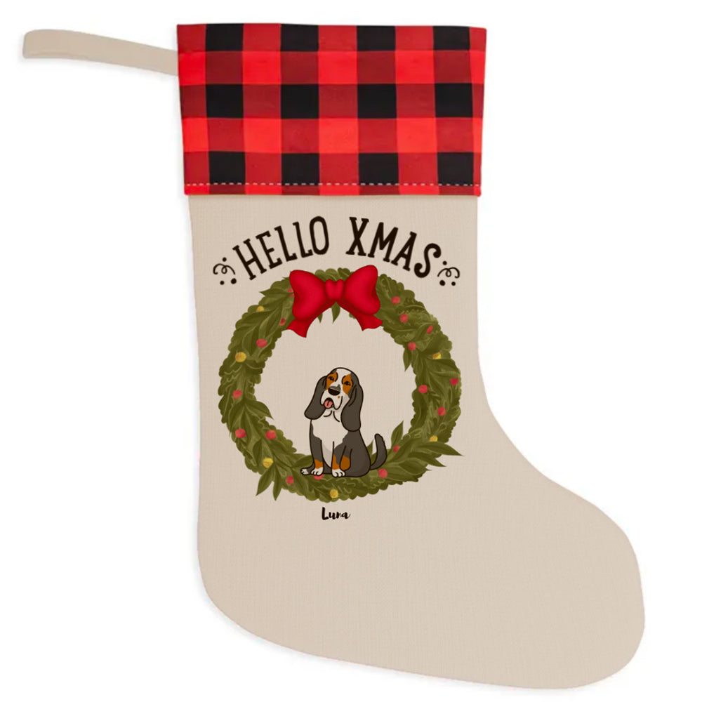 Hello Xmas Personalized Christmas Stockings