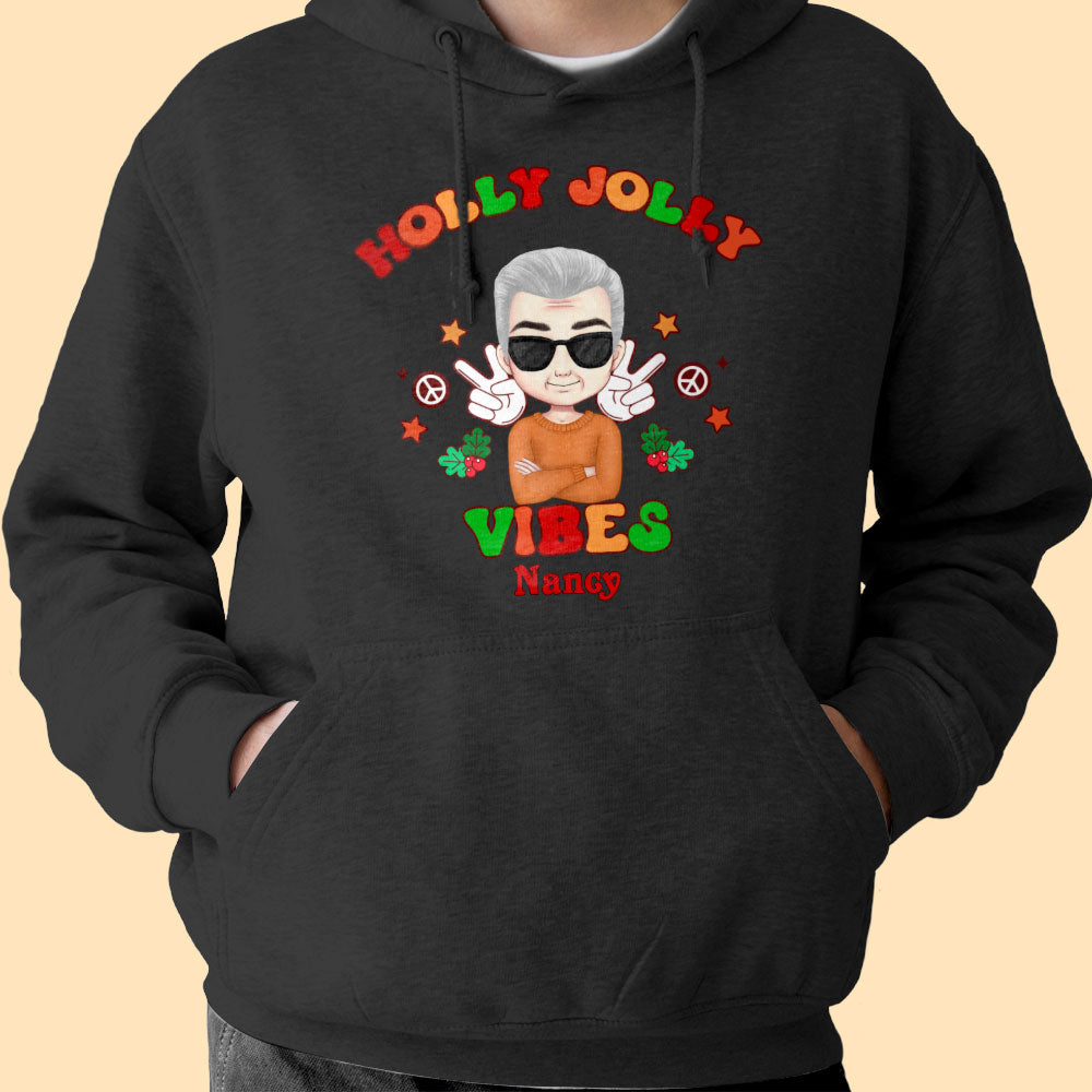 Holly Jolly Vibes Personalized Christmas Shirt