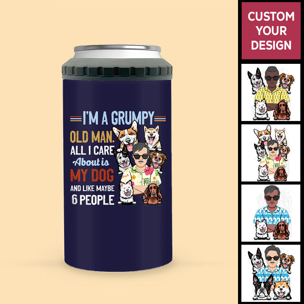 Home Security System Personalized Can Cooler Tumbler For Dog Dad