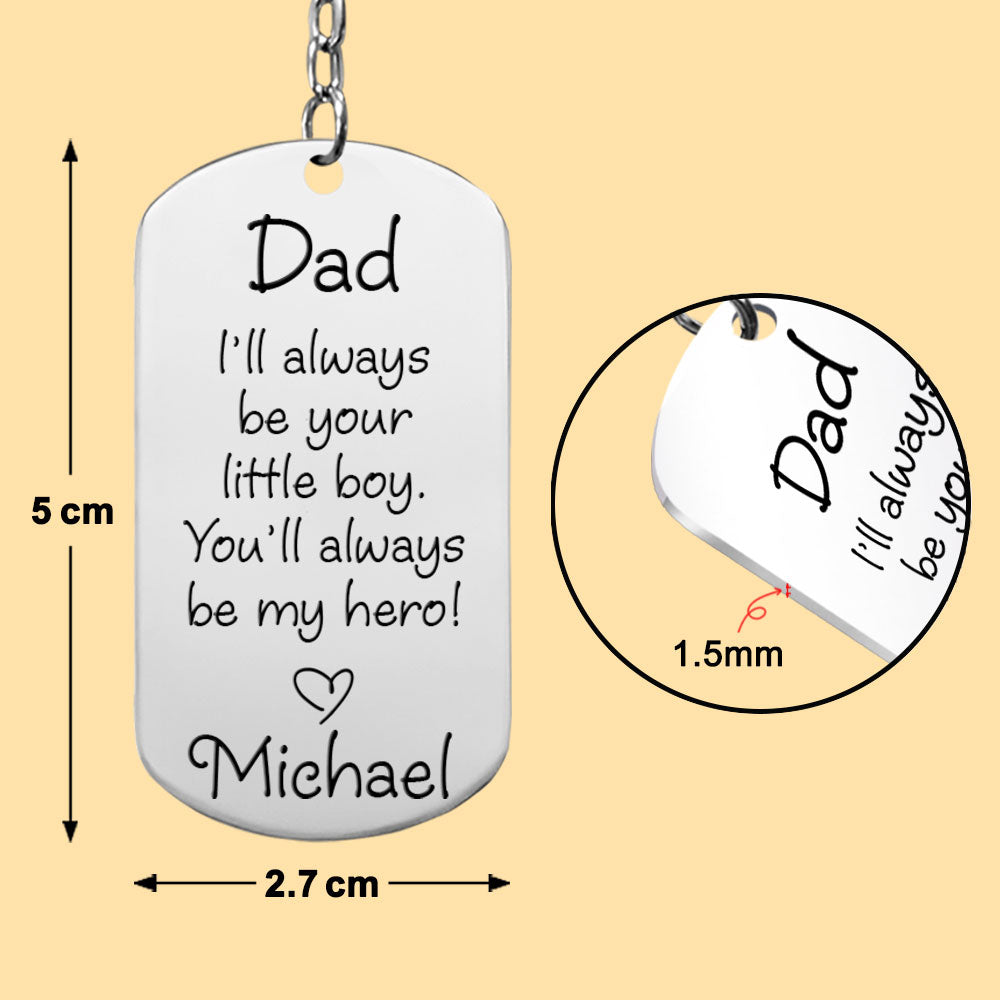 I'll Always Be Your Little Kid Custom Photo Keychain Father's Day Gift