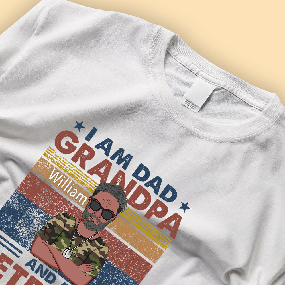 I'm A Dad Grandpa and A Veteran Personalized Fathers Day Shirts