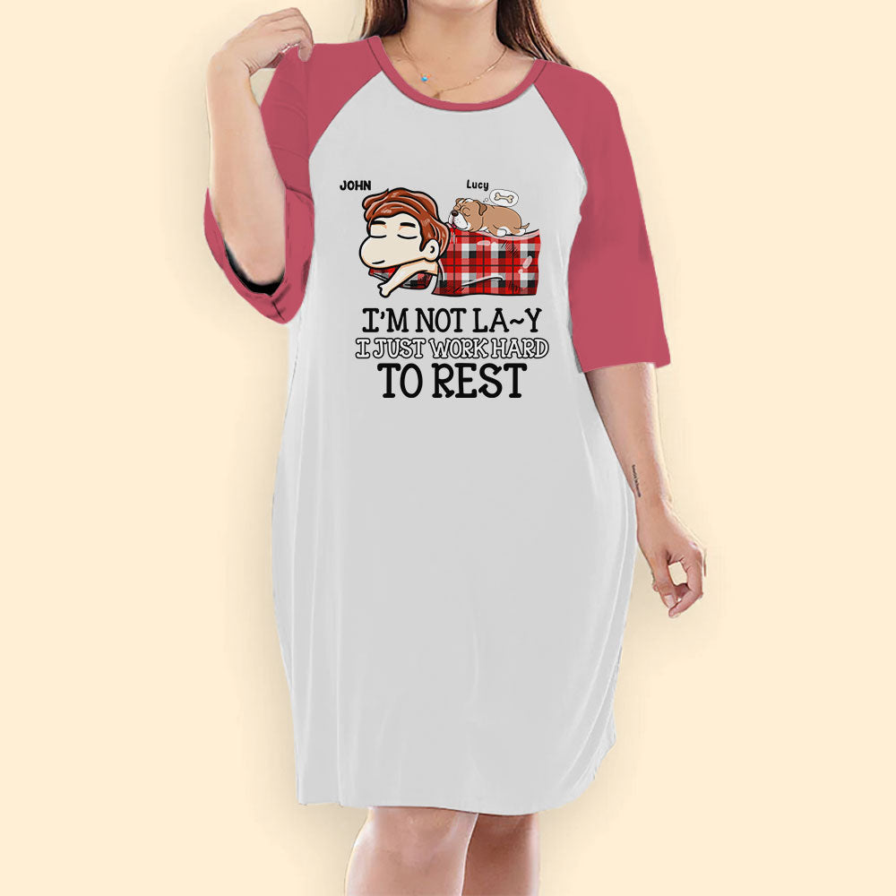 I'm Not Lazy Shirt Dog Night Gown For Woman