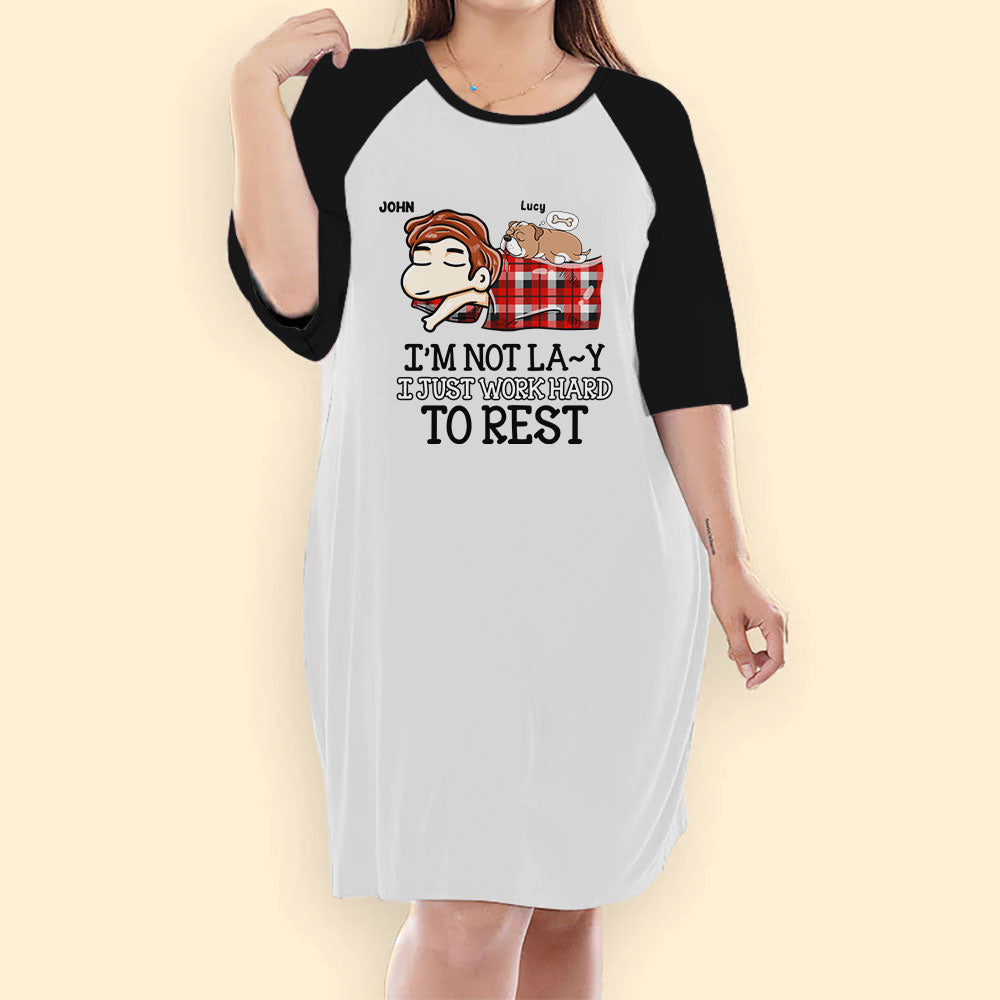 I'm Not Lazy Shirt Dog Night Gown For Woman