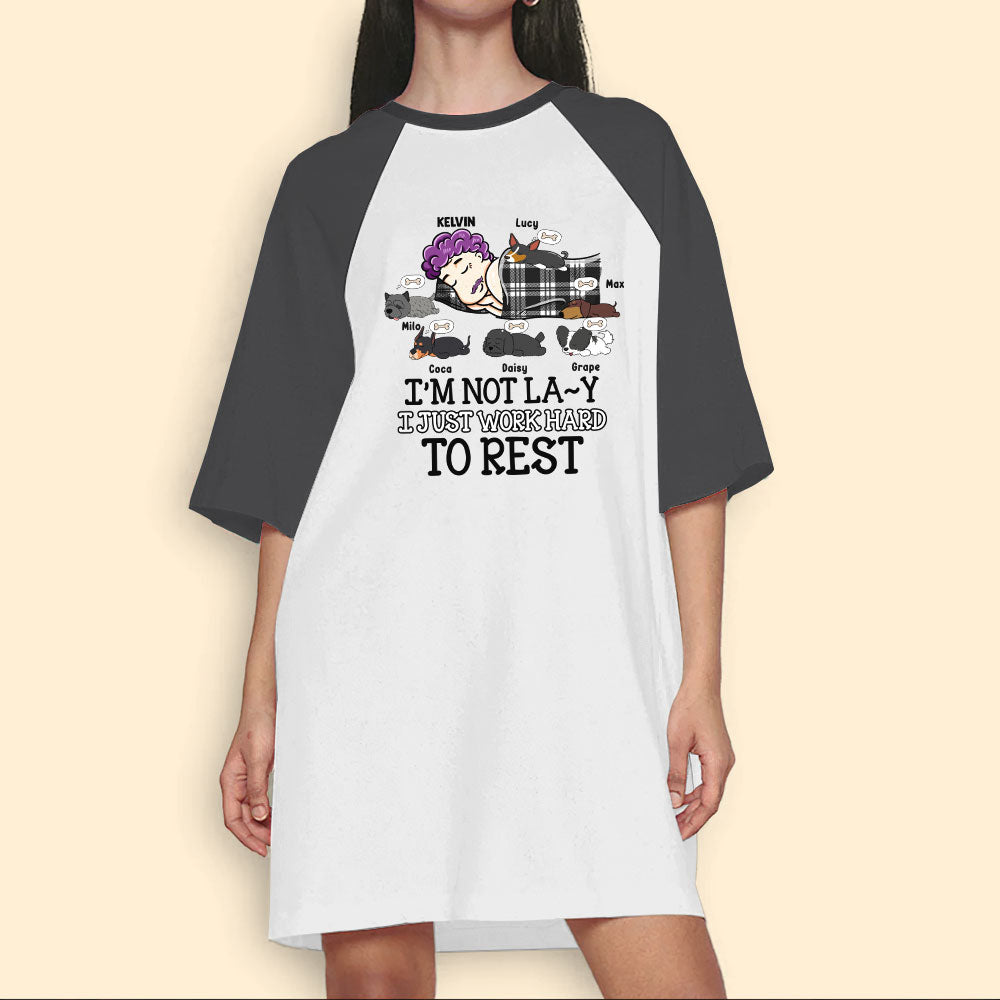 I'm Not Lazy Shirt Dog Night Gown For Woman