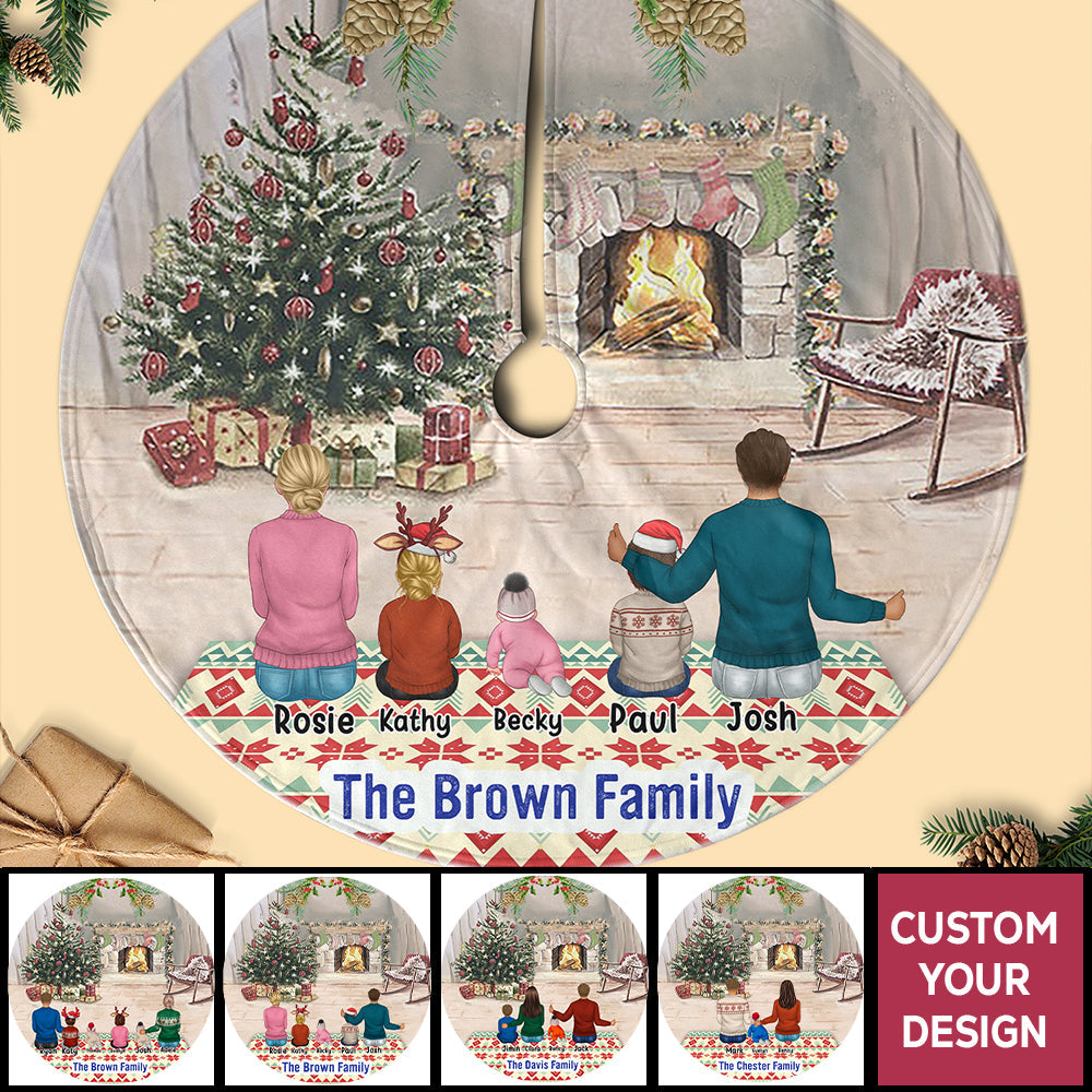 Indoor Gathering - Personalized Christmas Tree Skirt For Family